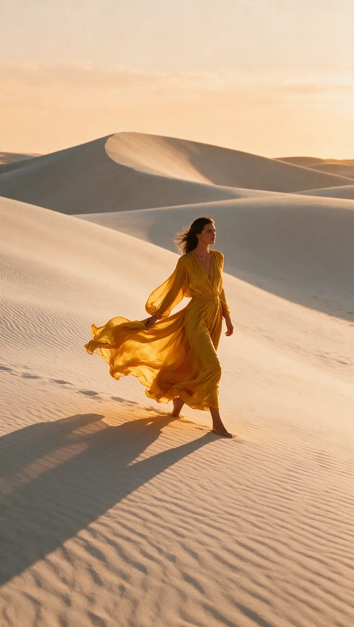 Fashion editorial in the dunes