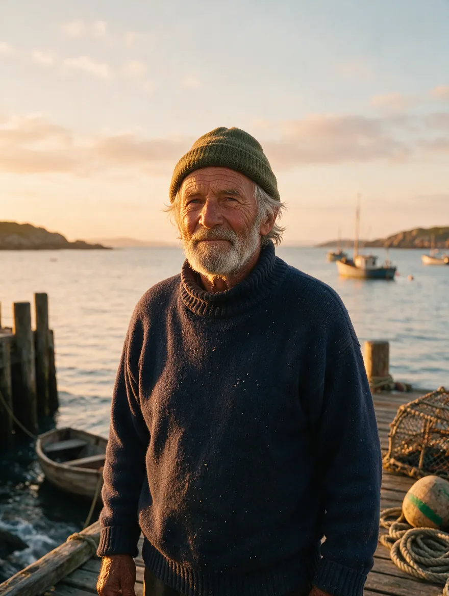 Fisherman portrait at dawn